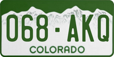 CO license plate 068AKQ