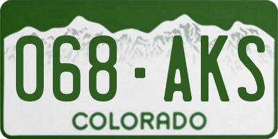 CO license plate 068AKS