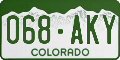 CO license plate 068AKY