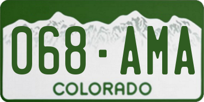 CO license plate 068AMA
