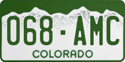 CO license plate 068AMC