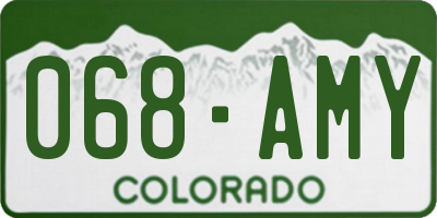 CO license plate 068AMY