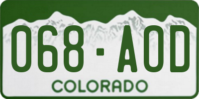 CO license plate 068AOD