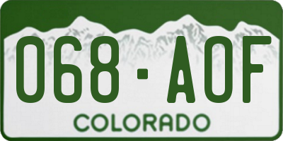 CO license plate 068AOF