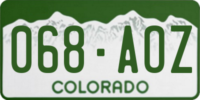 CO license plate 068AOZ