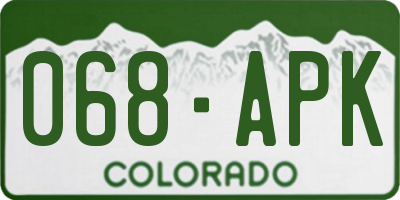 CO license plate 068APK