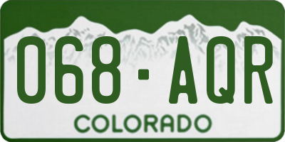 CO license plate 068AQR