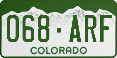 CO license plate 068ARF
