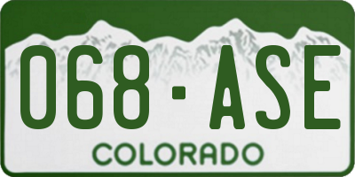 CO license plate 068ASE