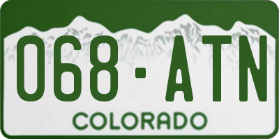 CO license plate 068ATN