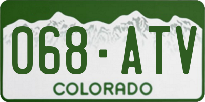 CO license plate 068ATV