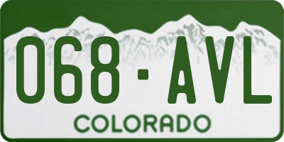 CO license plate 068AVL