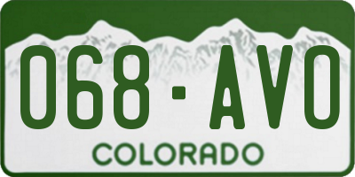 CO license plate 068AVO