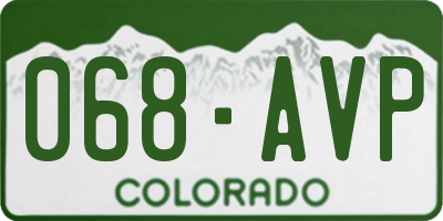 CO license plate 068AVP