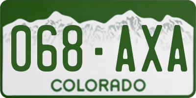 CO license plate 068AXA