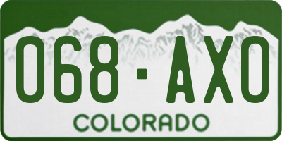 CO license plate 068AXO