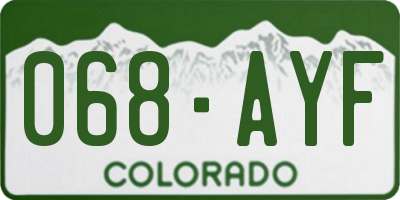 CO license plate 068AYF