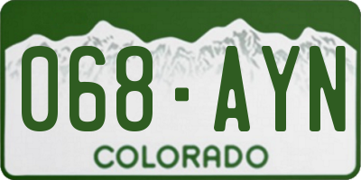 CO license plate 068AYN