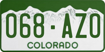 CO license plate 068AZO