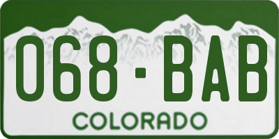 CO license plate 068BAB