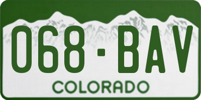 CO license plate 068BAV