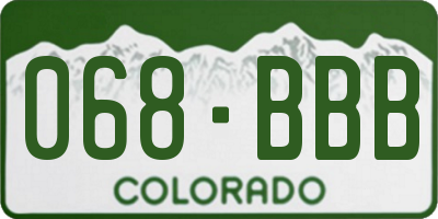 CO license plate 068BBB