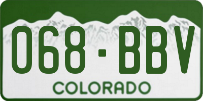 CO license plate 068BBV