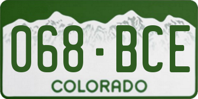 CO license plate 068BCE