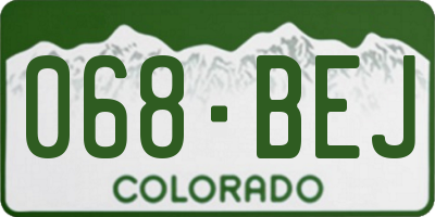 CO license plate 068BEJ