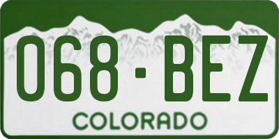CO license plate 068BEZ