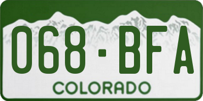 CO license plate 068BFA