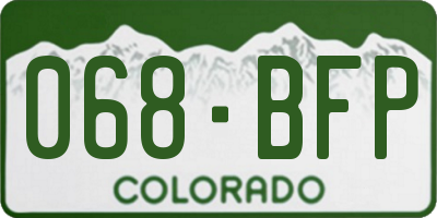 CO license plate 068BFP