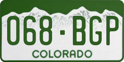 CO license plate 068BGP