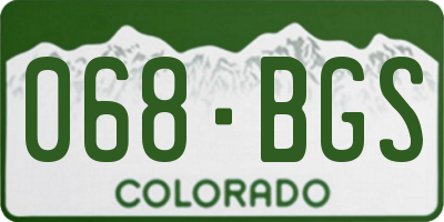 CO license plate 068BGS