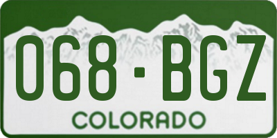 CO license plate 068BGZ