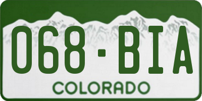 CO license plate 068BIA