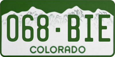 CO license plate 068BIE