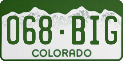 CO license plate 068BIG