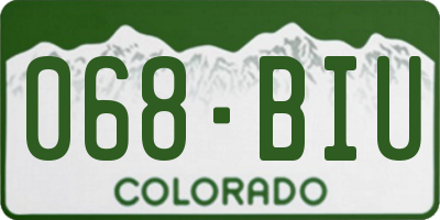 CO license plate 068BIU