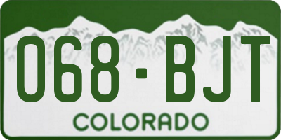 CO license plate 068BJT