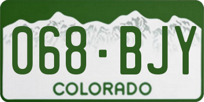 CO license plate 068BJY