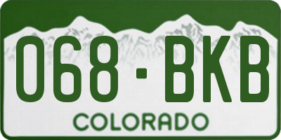 CO license plate 068BKB