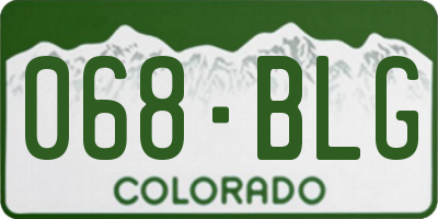 CO license plate 068BLG