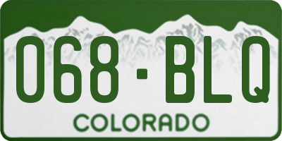 CO license plate 068BLQ