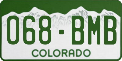 CO license plate 068BMB