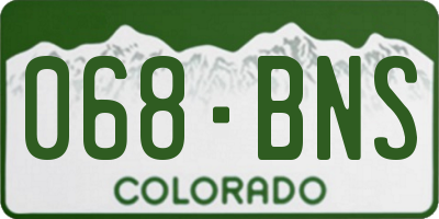 CO license plate 068BNS