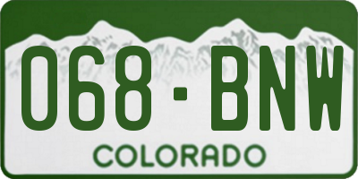 CO license plate 068BNW
