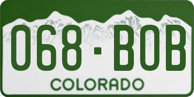 CO license plate 068BOB