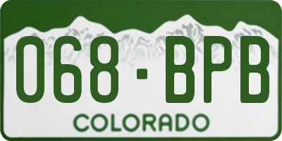 CO license plate 068BPB