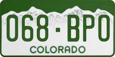 CO license plate 068BPO